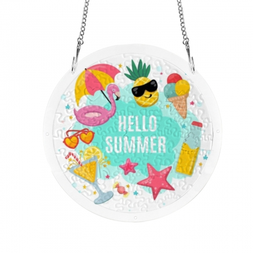 Round Acrylic Puzzle Ornament