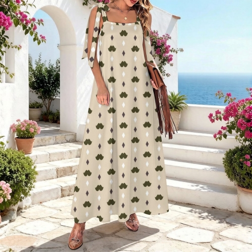 Women's Tie Strap Ankle Maxi Dress