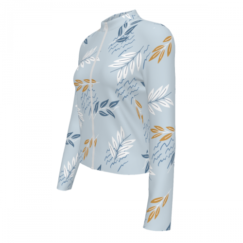Women's Slim Fit Long Sleeve Full-Zip Athletic Shirt