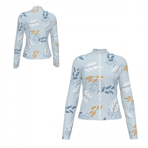 Women's Slim Fit Long Sleeve Full-Zip Athletic Shirt