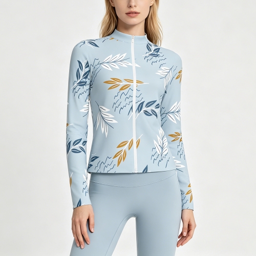 Women's Slim Fit Long Sleeve Full-Zip Athletic Shirt