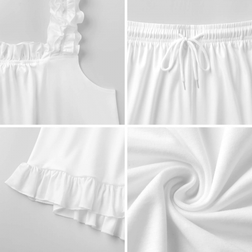 Women's Ruffled Cami Top & Shorts Pajama Set