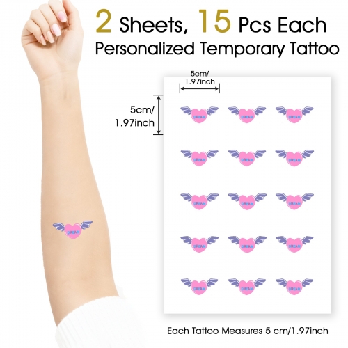 Personalized Temporary Tattoo (30 Pieces, Customizable Separately) | Ships from USA