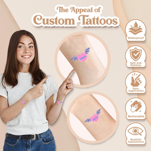 Personalized Temporary Tattoo (30 Pieces, Customizable Separately) | Ships from USA