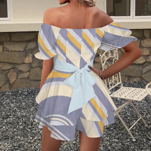 Women's Off Shoulder Ruffle Hem Dress