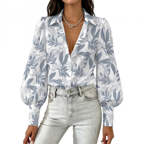 Women's Long Sleeve Lantern Sleeve Shirt