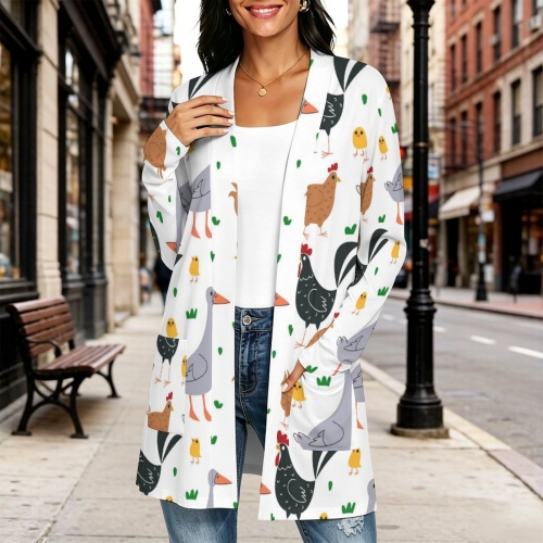 Women's Long Sleeve Cardigan With Pockets