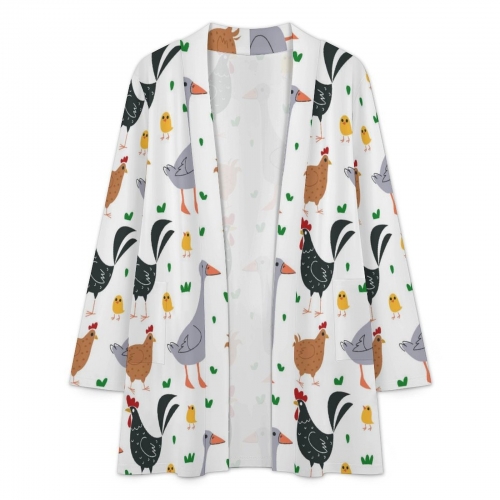 Women's Long Sleeve Cardigan With Pockets