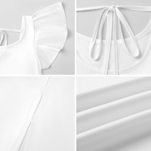 Women's Ruffle Sleeve Back Tie Dress