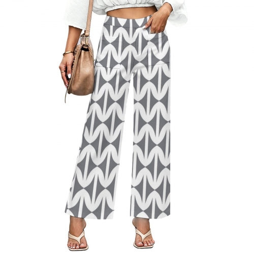Women's Straight Wide-Leg Pants with Pockets