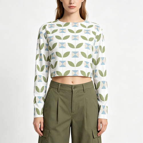 Women's Cropped Crew Neck Sun Protection Shirt