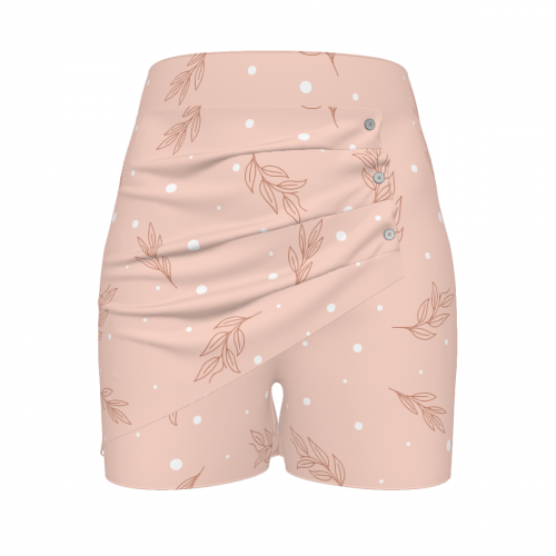 Women's High Waist Pleated Button Skort