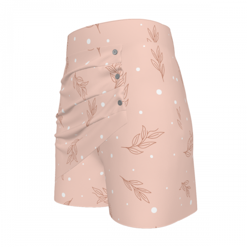 Women's High Waist Pleated Button Skort