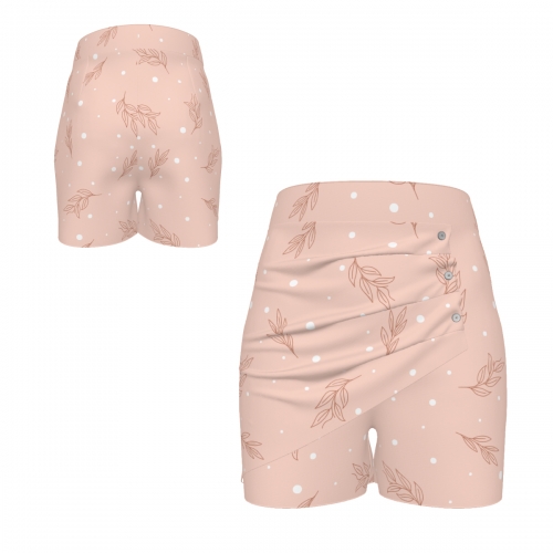 Women's High Waist Pleated Button Skort
