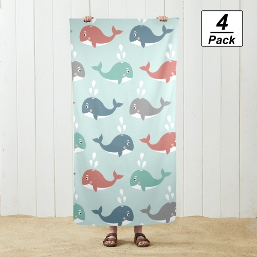 Beach Towel 29" x 58" (4-Pack) | Ships from USA