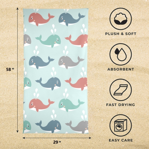 Beach Towel 29" x 58" (4-Pack) | Ships from USA