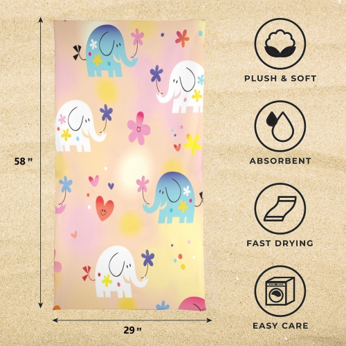 Beach Towel 29" x 58" (2-Pack, Customized Separately) | Ships from USA
