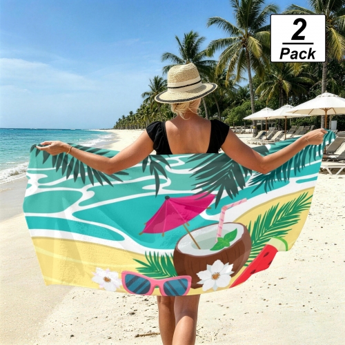 Beach Towel 31" x 71" (2-Pack, Customized Separately) | Ships from USA