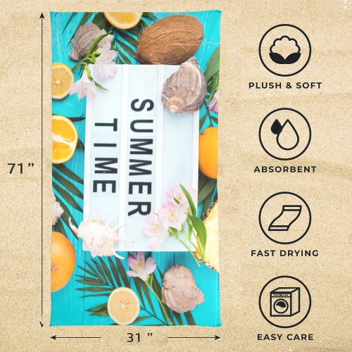 Beach Towel 31" x 71" (2-Pack, Customized Separately) | Ships from USA