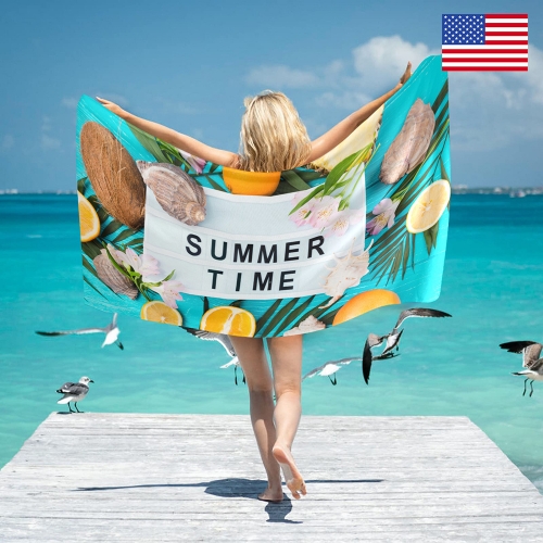 Beach Towel 31" x 71" (2-Pack, Customized Separately) | Ships from USA