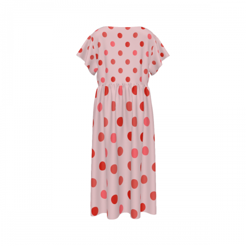 Women's Chiffon V-neck Short-Sleeved Loose Dress