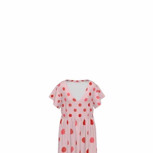 Women's Chiffon V-neck Short-Sleeved Loose Dress