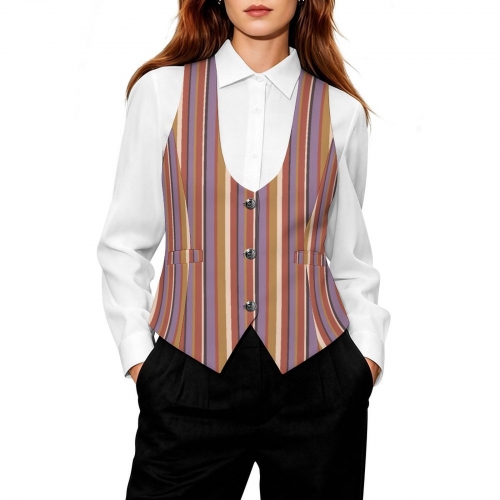 Women's Sleeveless Suit Vest with Buttons