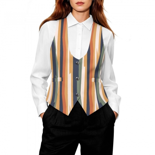 Women's Sleeveless Suit Vest with Buttons