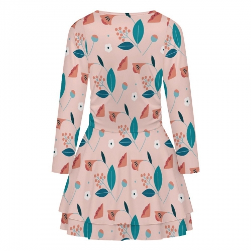 Women's Square Neck Ruffled Mini Dress