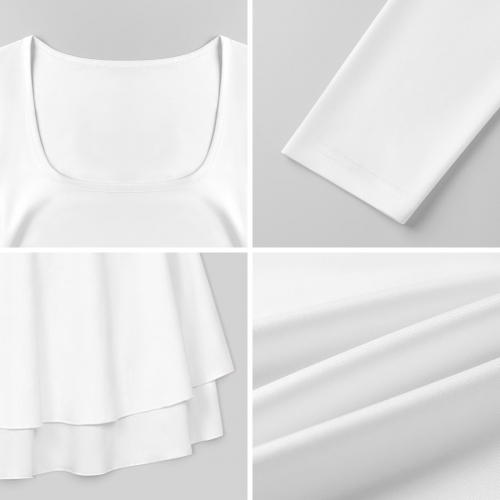 Women's Square Neck Ruffled Mini Dress