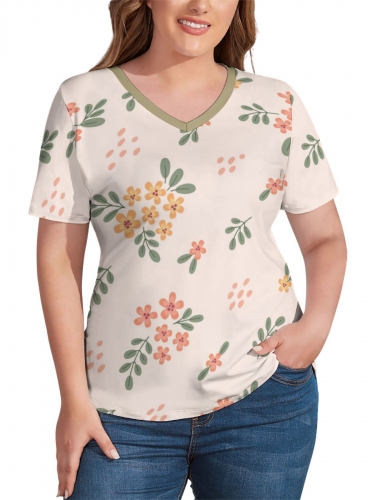 All Over Print V-Neck Women's T-Shirt | Ships from USA