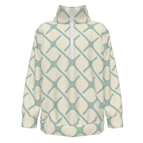 Children’s Stand Collar Long-Sleeve Half-Zip Sweatshirt