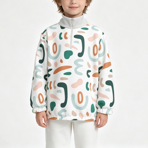 Children’s Long-Sleeve Half-Zip Double-Pocket Sweatshirt