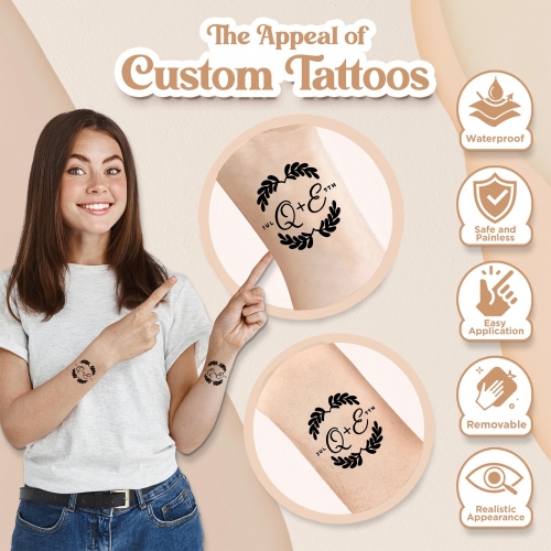 Personalized Temporary Tattoos (60 Pieces) | Ships from USA