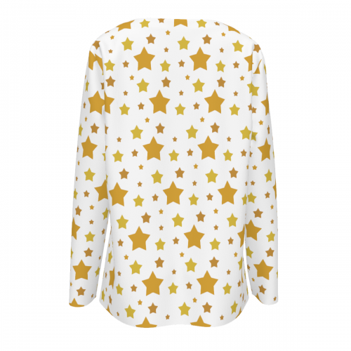 Women's V-neck Drawstring Long Sleeve Shirt