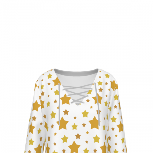 Women's V-neck Drawstring Long Sleeve Shirt