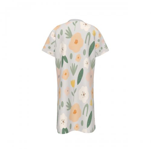 Girl's Round Neck Short Sleeve Nightgown