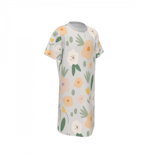Girl's Round Neck Short Sleeve Nightgown