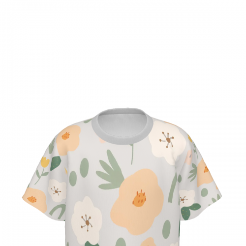 Girl's Round Neck Short Sleeve Nightgown