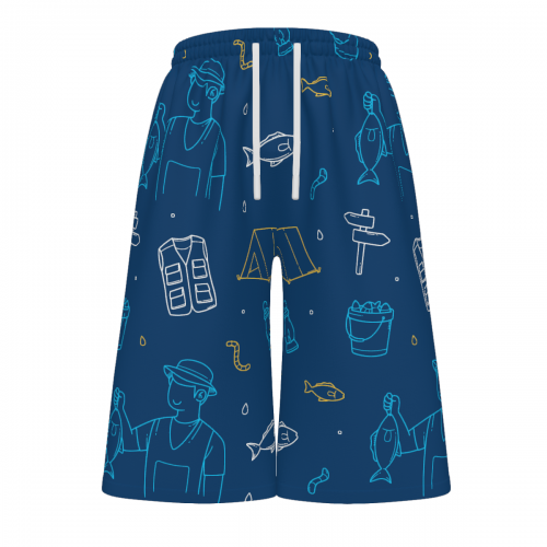 Men's Plus Size Drawstring Beach Shorts