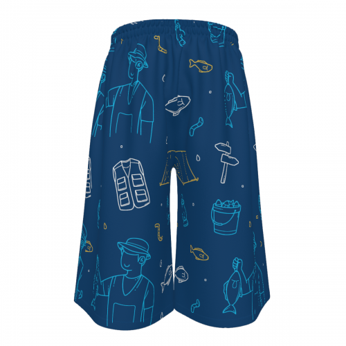 Men's Plus Size Drawstring Beach Shorts