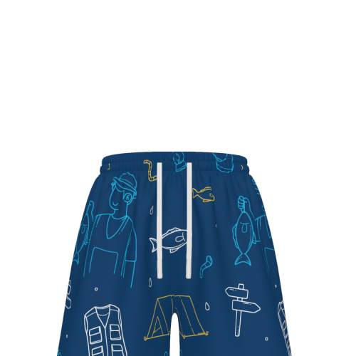 Men's Plus Size Drawstring Beach Shorts
