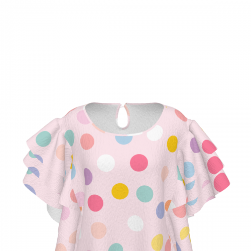 Women's Crew Neck Ruffle Short Sleeve Shirt