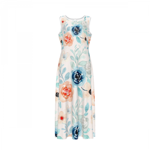 Women's Sleeveless Keyhole Back Midi Dress