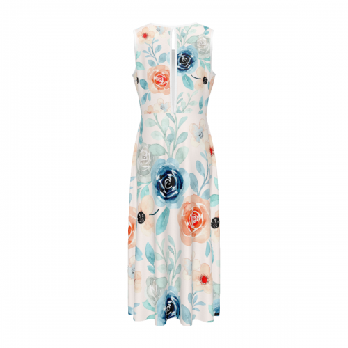Women's Sleeveless Keyhole Back Midi Dress