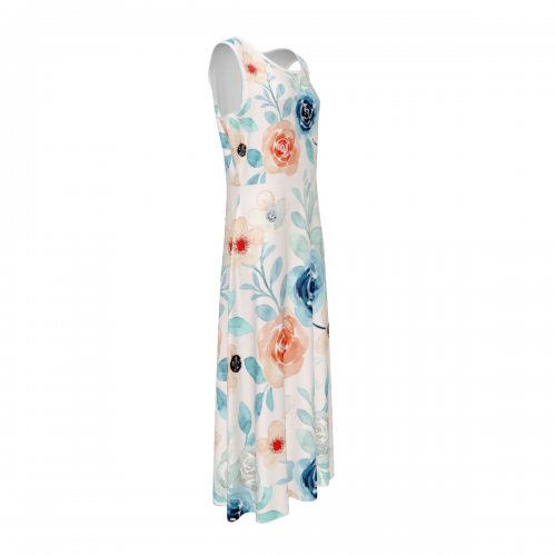 Women's Sleeveless Keyhole Back Midi Dress