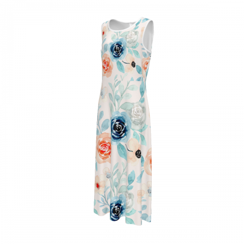 Women's Sleeveless Keyhole Back Midi Dress