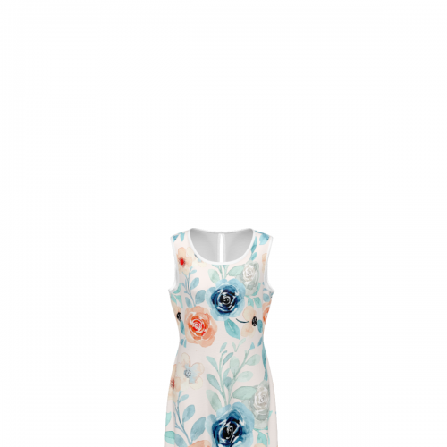 Women's Sleeveless Keyhole Back Midi Dress