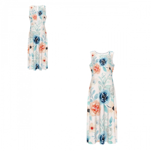 Women's Sleeveless Keyhole Back Midi Dress