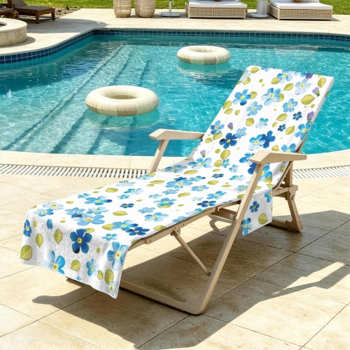 Beach Chair Towel Cover with Side Pockets | Ships from USA